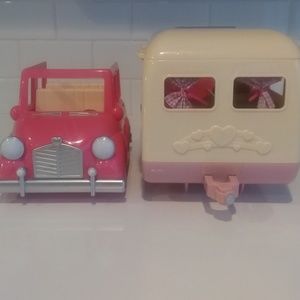 Li'L Woodzeez Happy Camper With Family Caravan